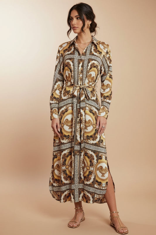 SATIN SHIRT-DRESS "Dubai Edition"-μεταξωτό μίντι φόρεμα