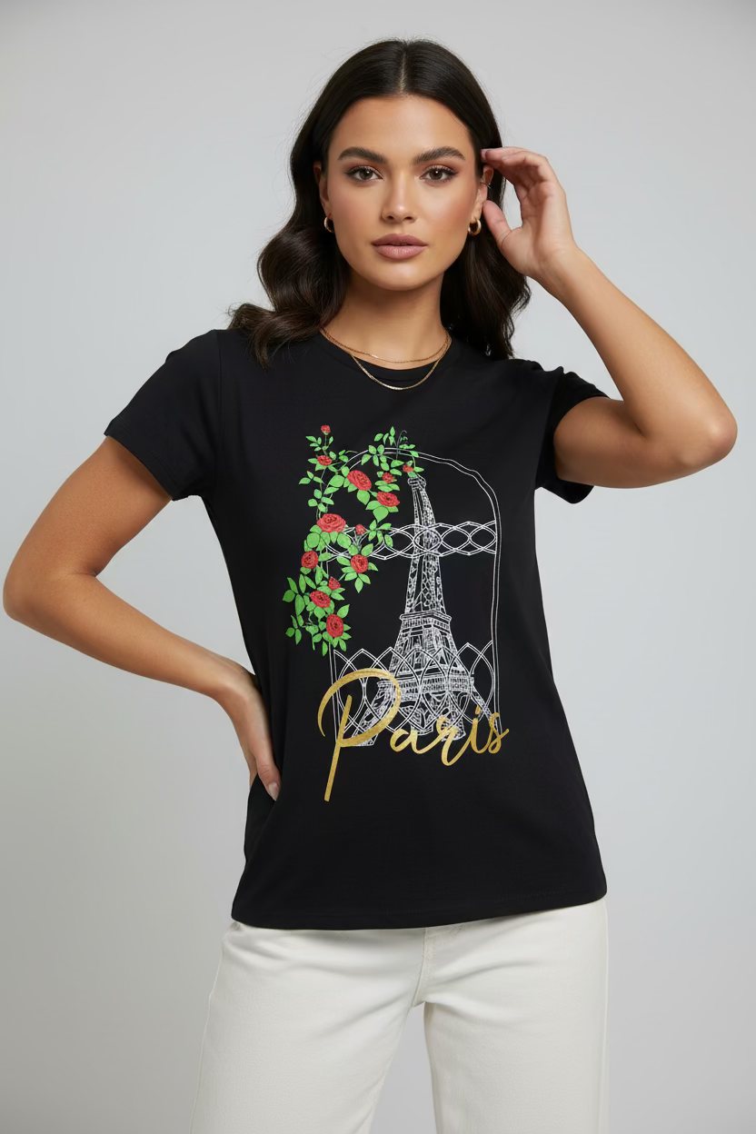 PARIS T-SHIRT | Slim Fit T-Shirt with Print Size S