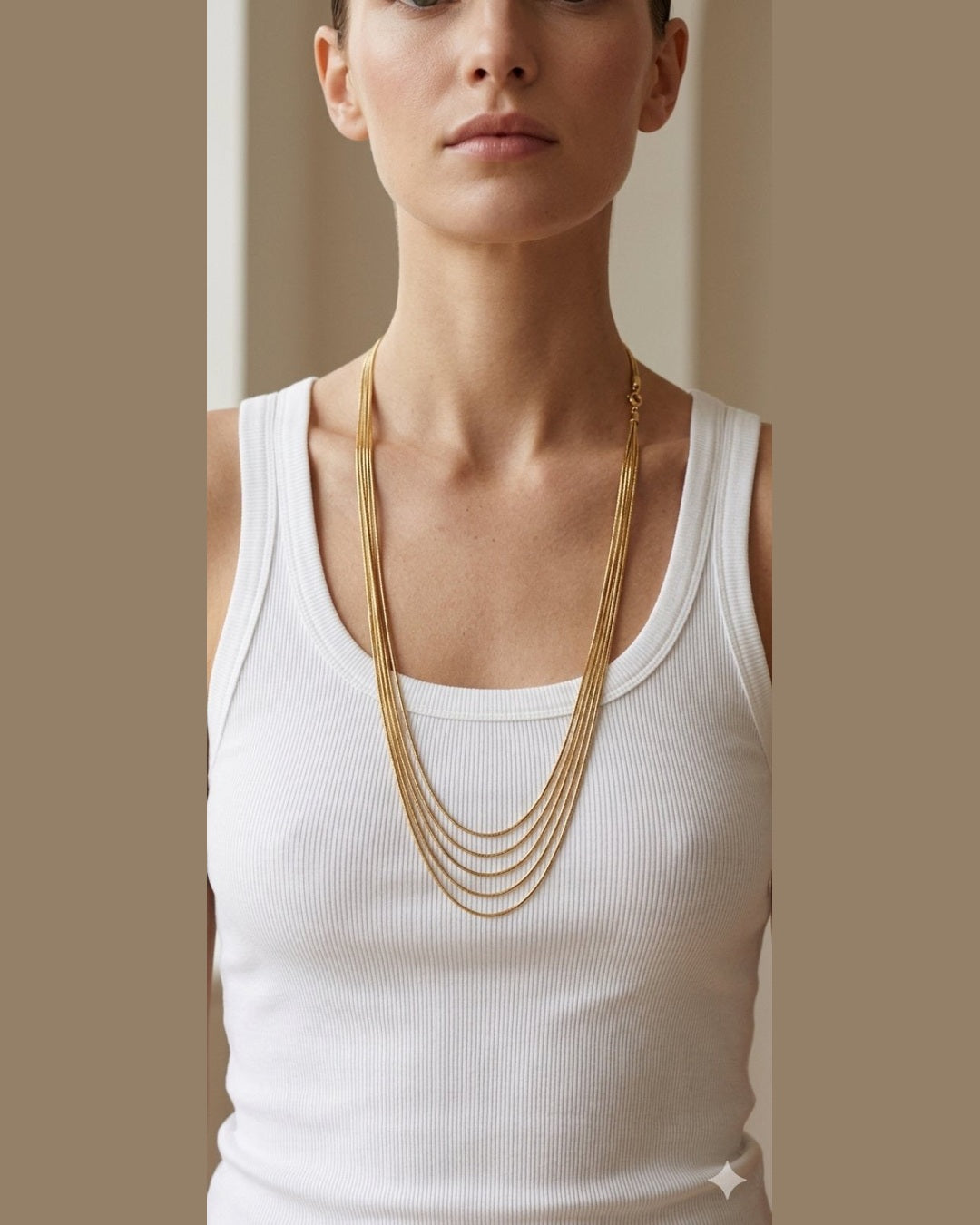 LEA GOLD CHAIN NECKLACE | Long Layered Gold Chains