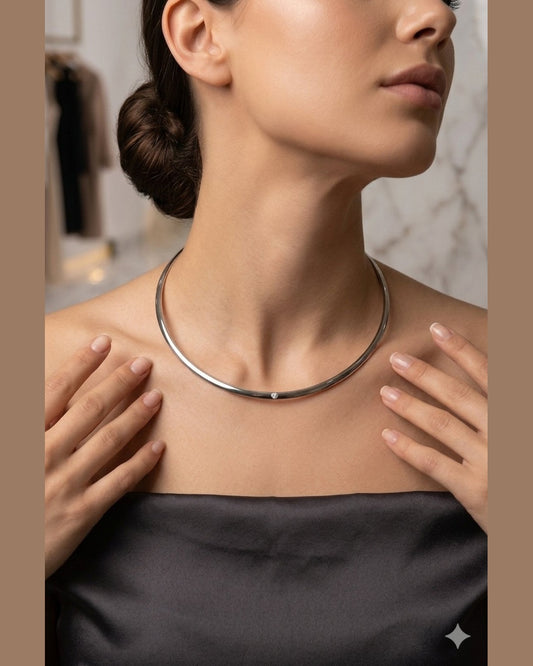 ELAYA NECKLACE | Silver Stainless Steel