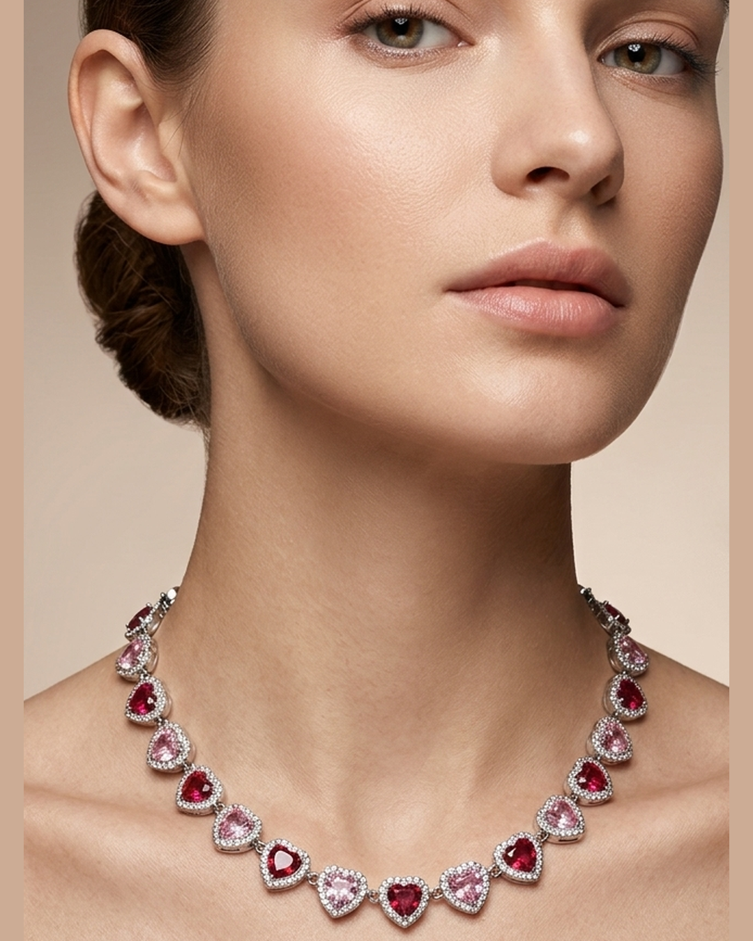 HEART NECKLACE | pink - green - blue