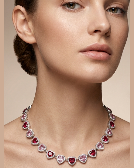 HEART NECKLACE | pink - green - blue