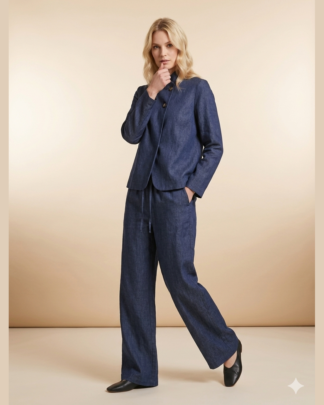 DARK BLUE BUTTON UP | Button-Up Shirt & Trousers Co-ord Set