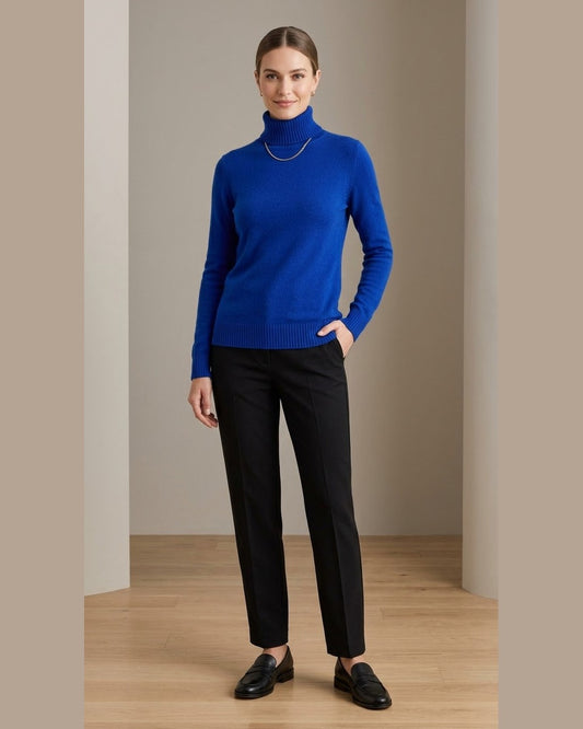 COBALT | Blue Turtleneck Knit Sweater