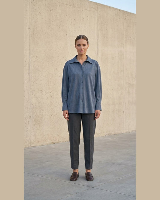 SLATE | Blue-Grey Lyocell Button-Up Shirt