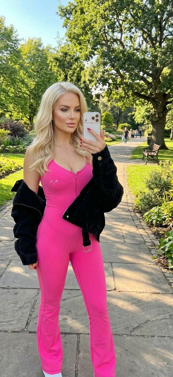 FUCHSIA | Pink Zip-Front Flared Jumpsuit