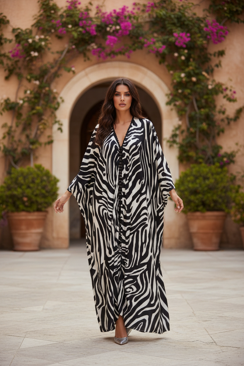 ZEBRA PRINT KAFTAN | Maxi Length & One Size