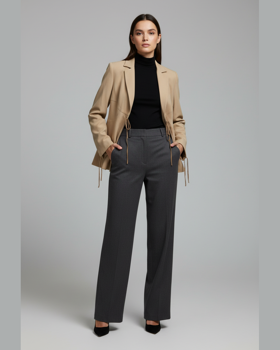 Beige Jacket on Model