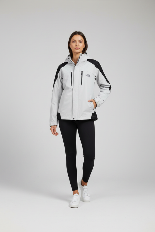The North Face Grey Jacket on Female Model
