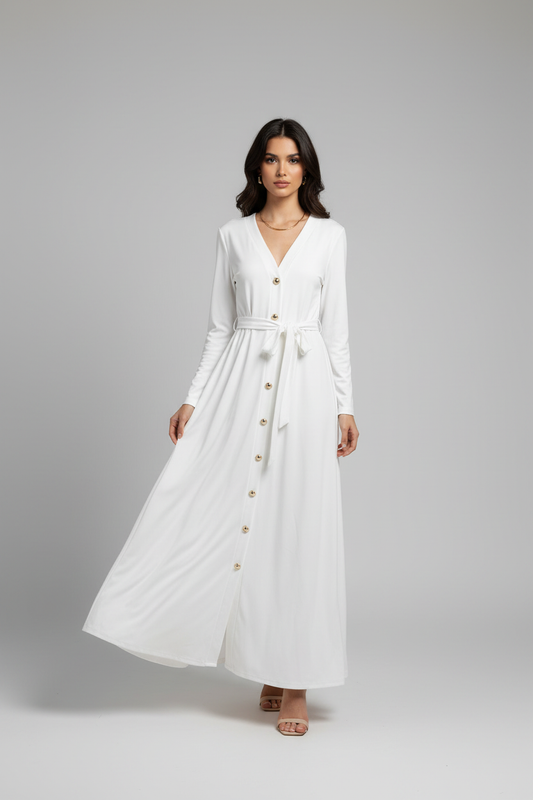 White Maxi Dress on Model